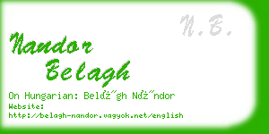 nandor belagh business card